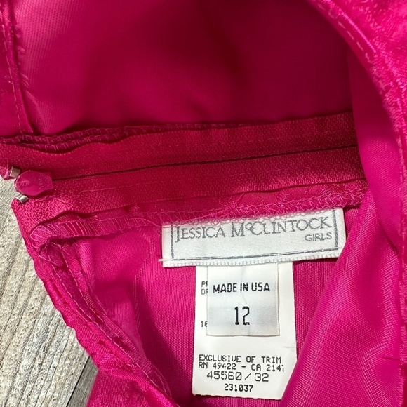 Vintage Jessica McClintock  Gunne Sax  Magenta Pink Girls Dress Size 12 New - Picture 11 of 12